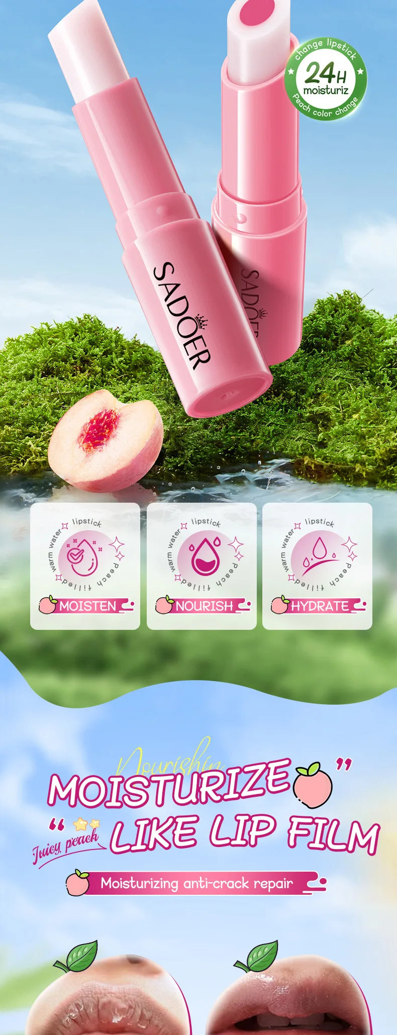 Color-Changing Fruit Moisturizing Lip Balm - 17