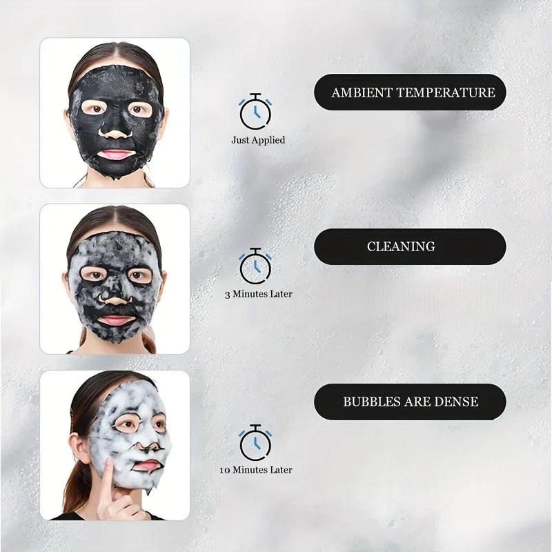 Bamboo Charcoal Bubble Cleansing Mask for Deep Pore Detox - 6