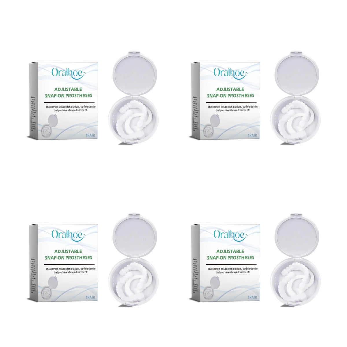 Adjustable Snap-On Smile Veneers for Teeth Whitening and Gaps