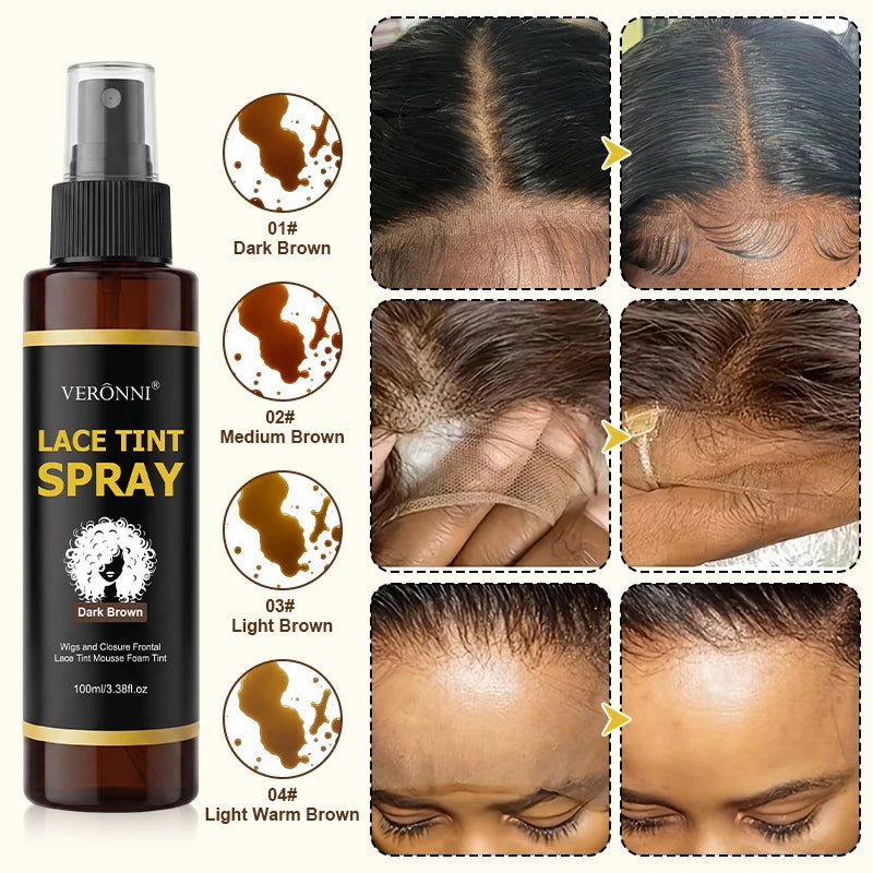 Dark Brown Lace Tint Spray for Natural Wig Blending