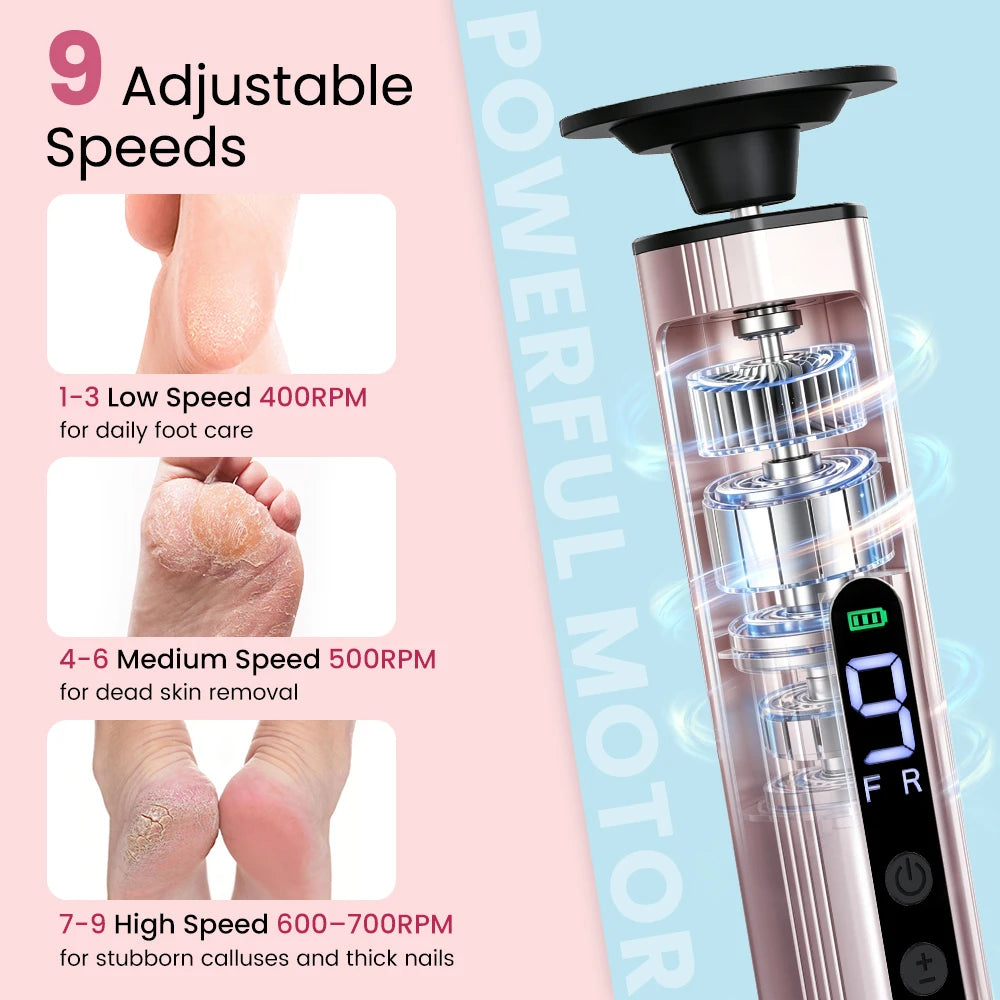 Electric Foot Callus Remover with 9 Speed Settings - 10