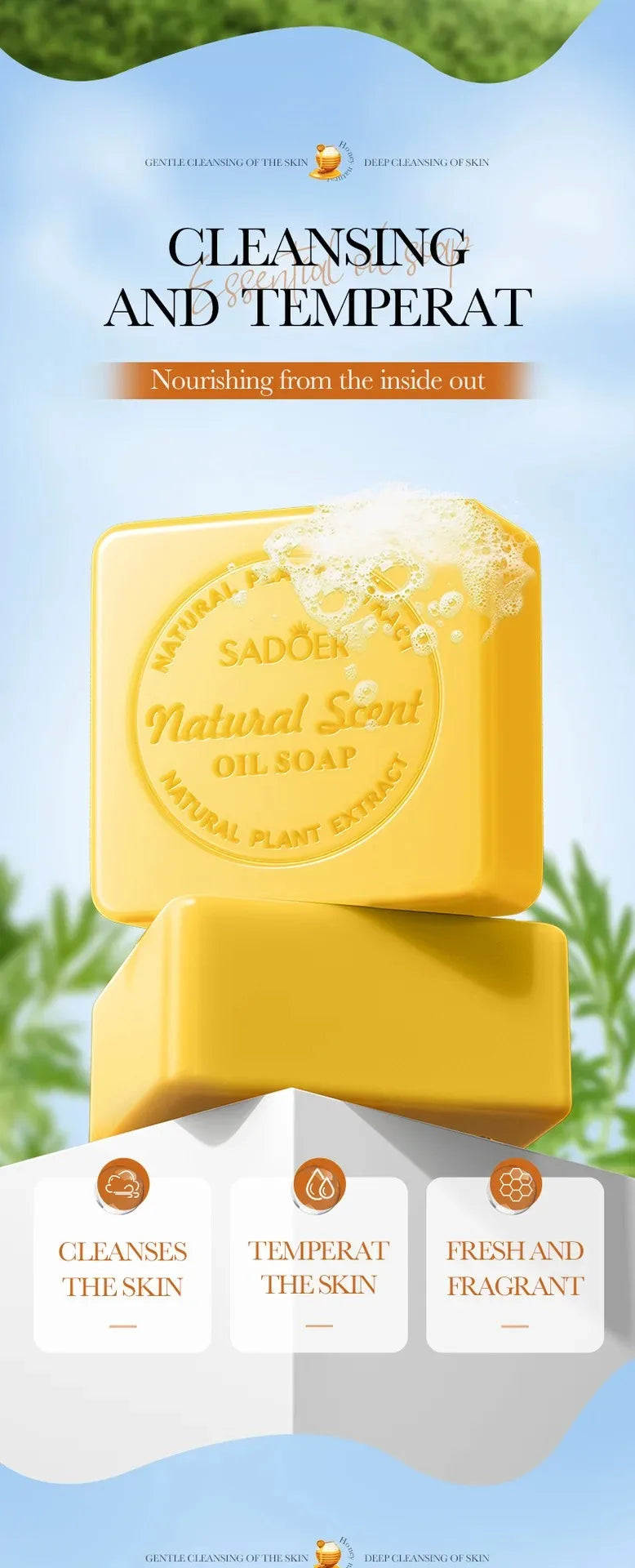 Honey Essential Oil Cleansing Soap Bar Set - 12