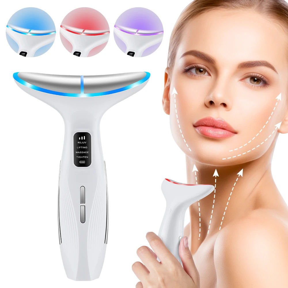 LED Facial and Neck Skin Tightening Massage Device - 16