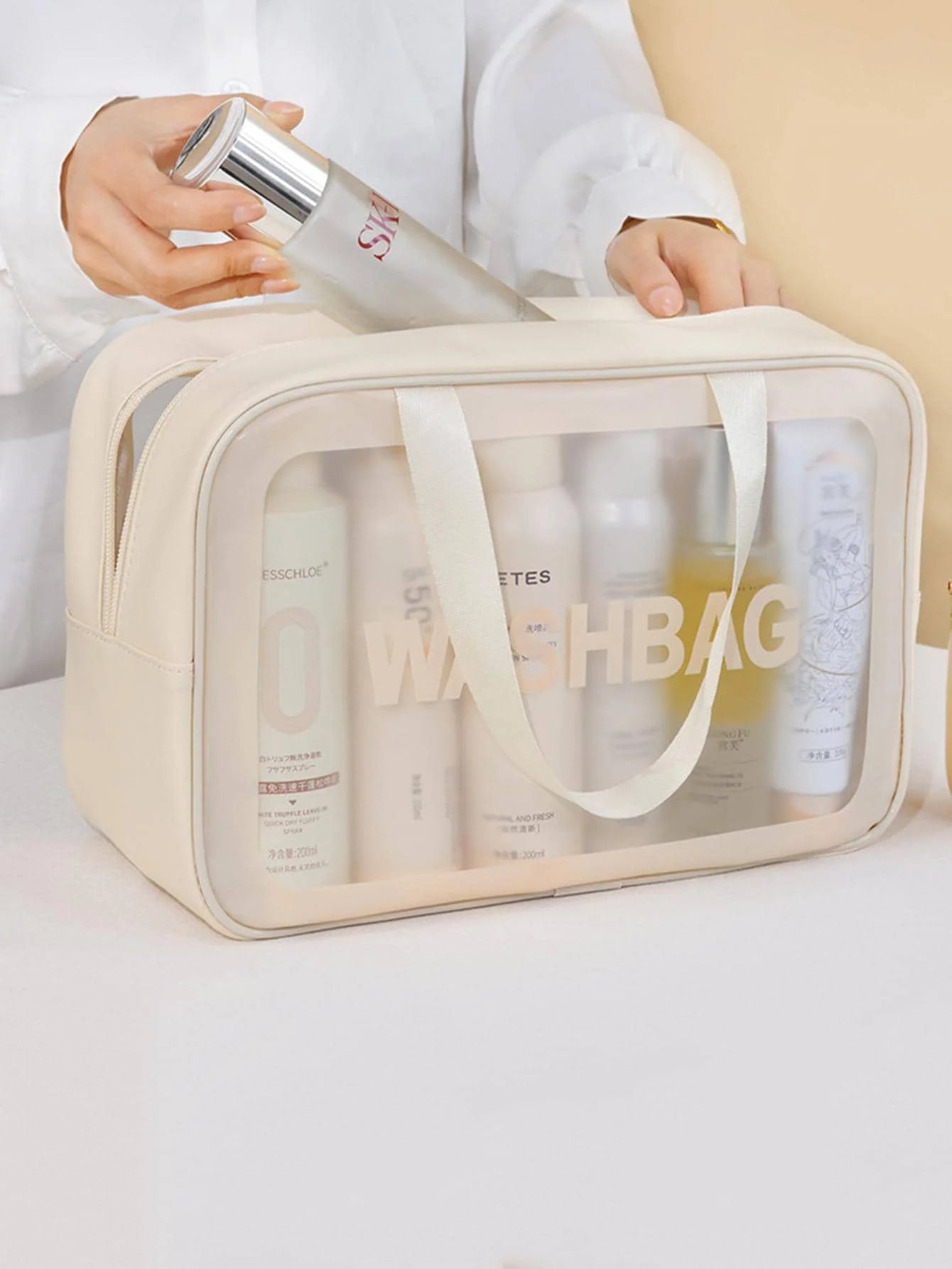 Waterproof Transparent Large Capacity Cosmetic Travel Bag - 8