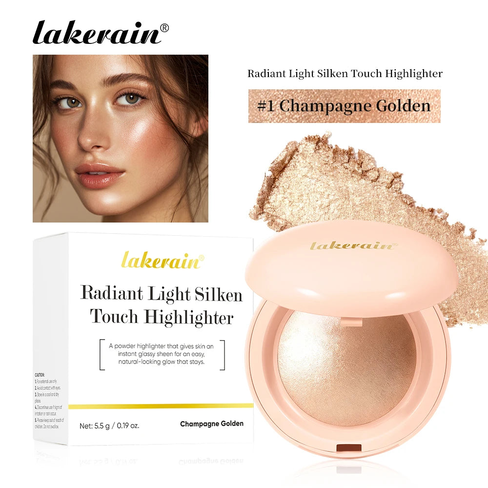 Silken Touch Shimmer Highlighter Powder for Radiant Glass Skin