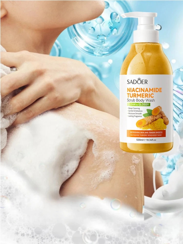Brightening Niacinamide and Turmeric Exfoliating Body Scrub Wash - 7