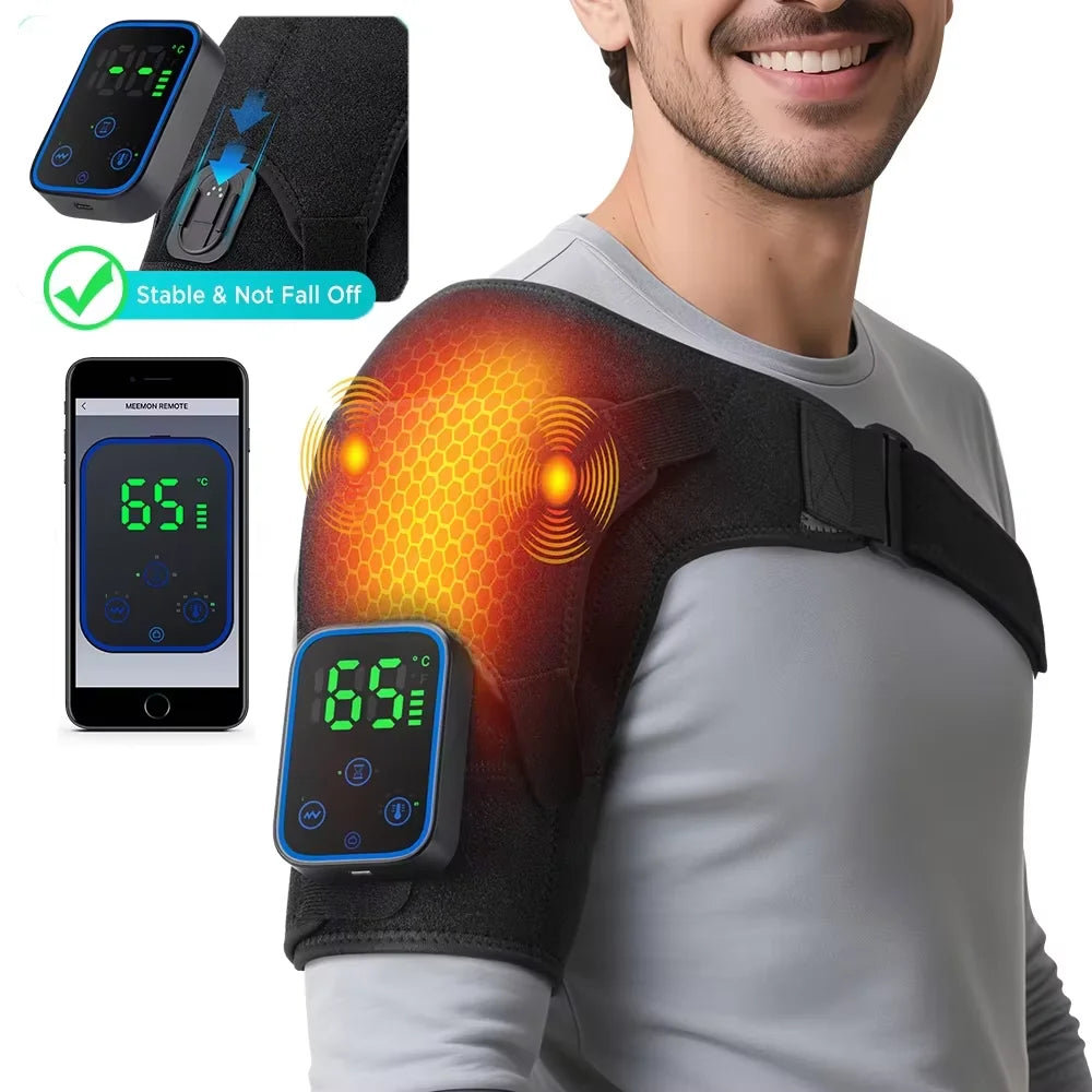Cordless Heated Shoulder Massage Brace with App Control - 34