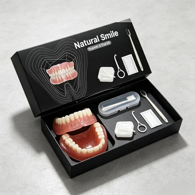 Comfort Fit Full Mouth Denture Set with Cleaning Kit