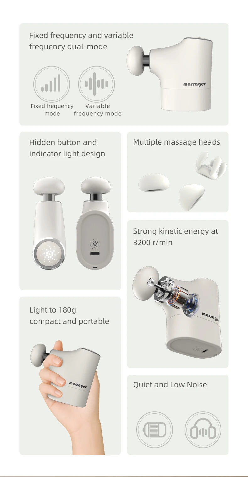 Portable Mini Deep Tissue Percussion Muscle Massage Gun - 8