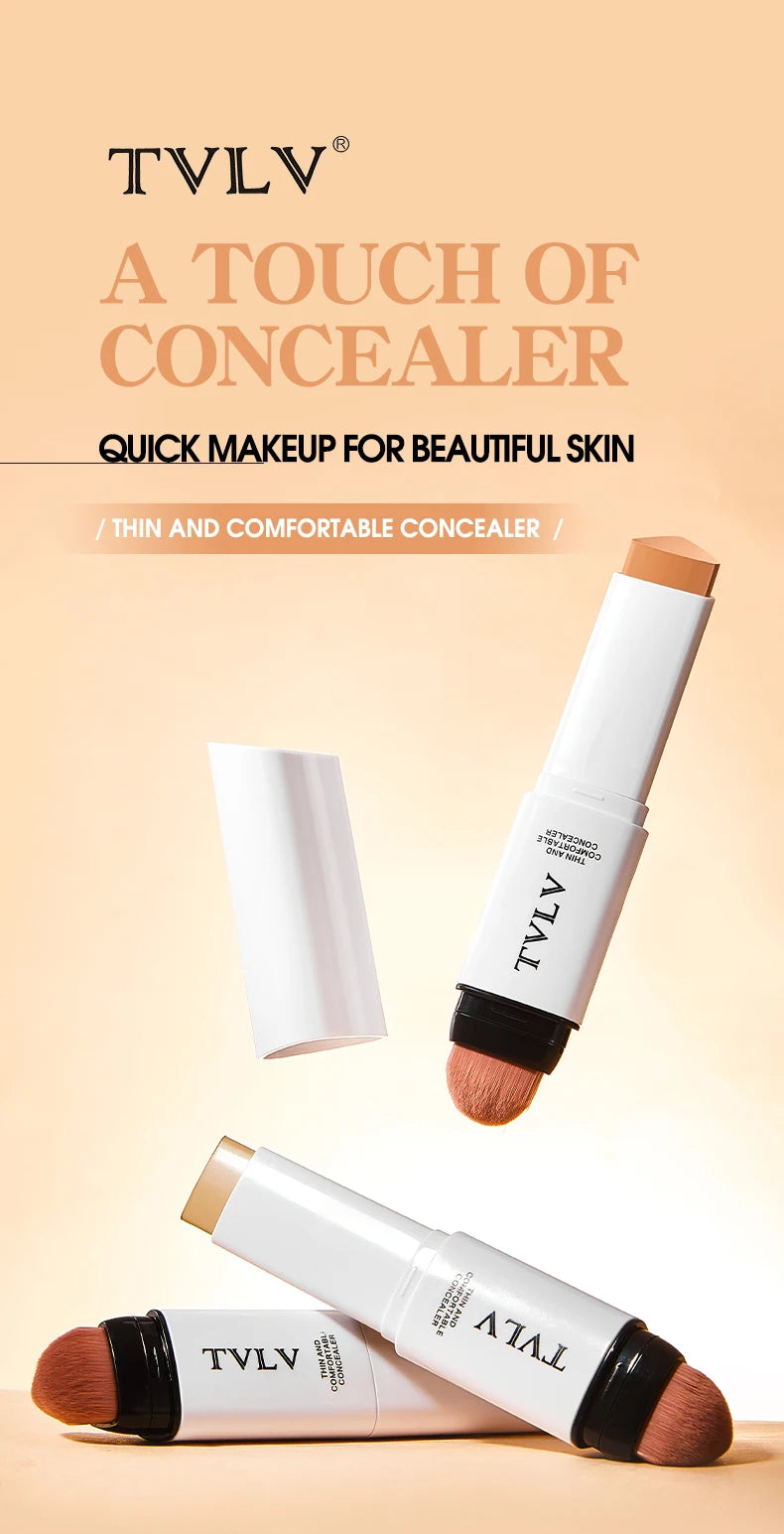 Double-Ended Face Concealer with Built-in Blending Brush