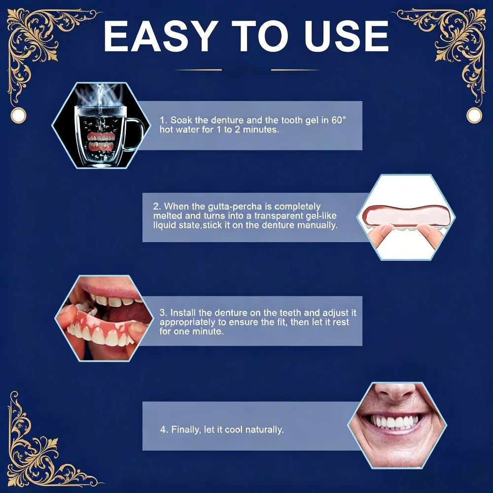 Custom Moldable Temporary Denture Kit for Natural Smile - 4