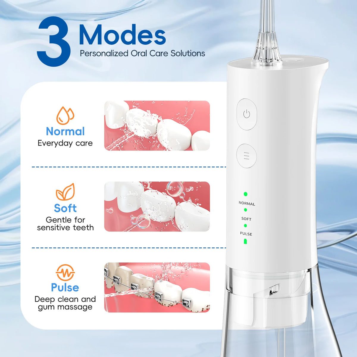 Portable Cordless Water Flosser for Deep Teeth Cleaning