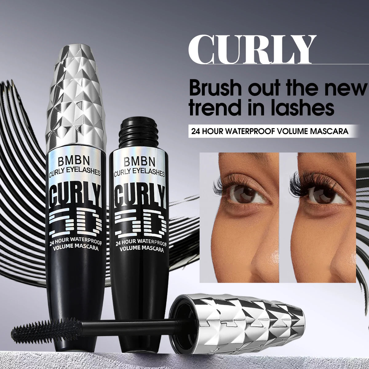 Waterproof 5D Volume Curling Mascara for Natural Lashes - 12