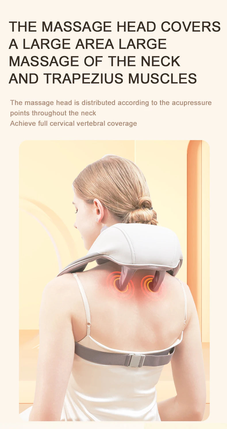 Wireless 6D Neck and Shoulder Deep Tissue Massager with Heat