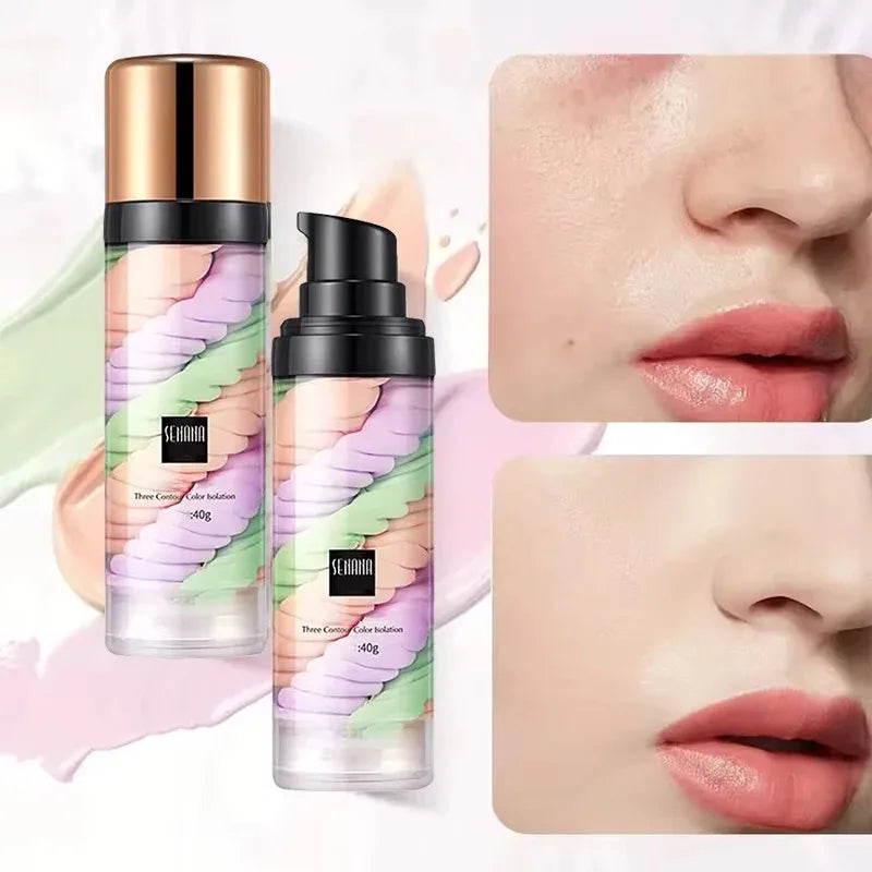Three-Color Makeup Primer for Flawless Skin Tone Correction