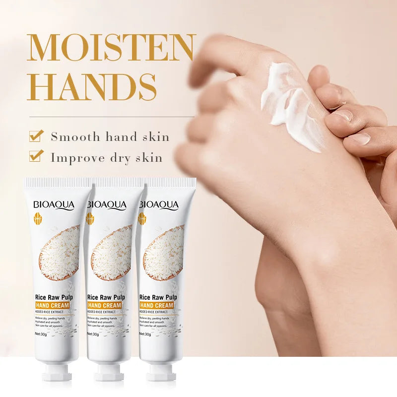 Moisturizing Rice Extract Hand Cream Set for Dry Skin