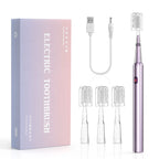 Sonic Rechargeable Electric Toothbrush with 4 Replacement Heads