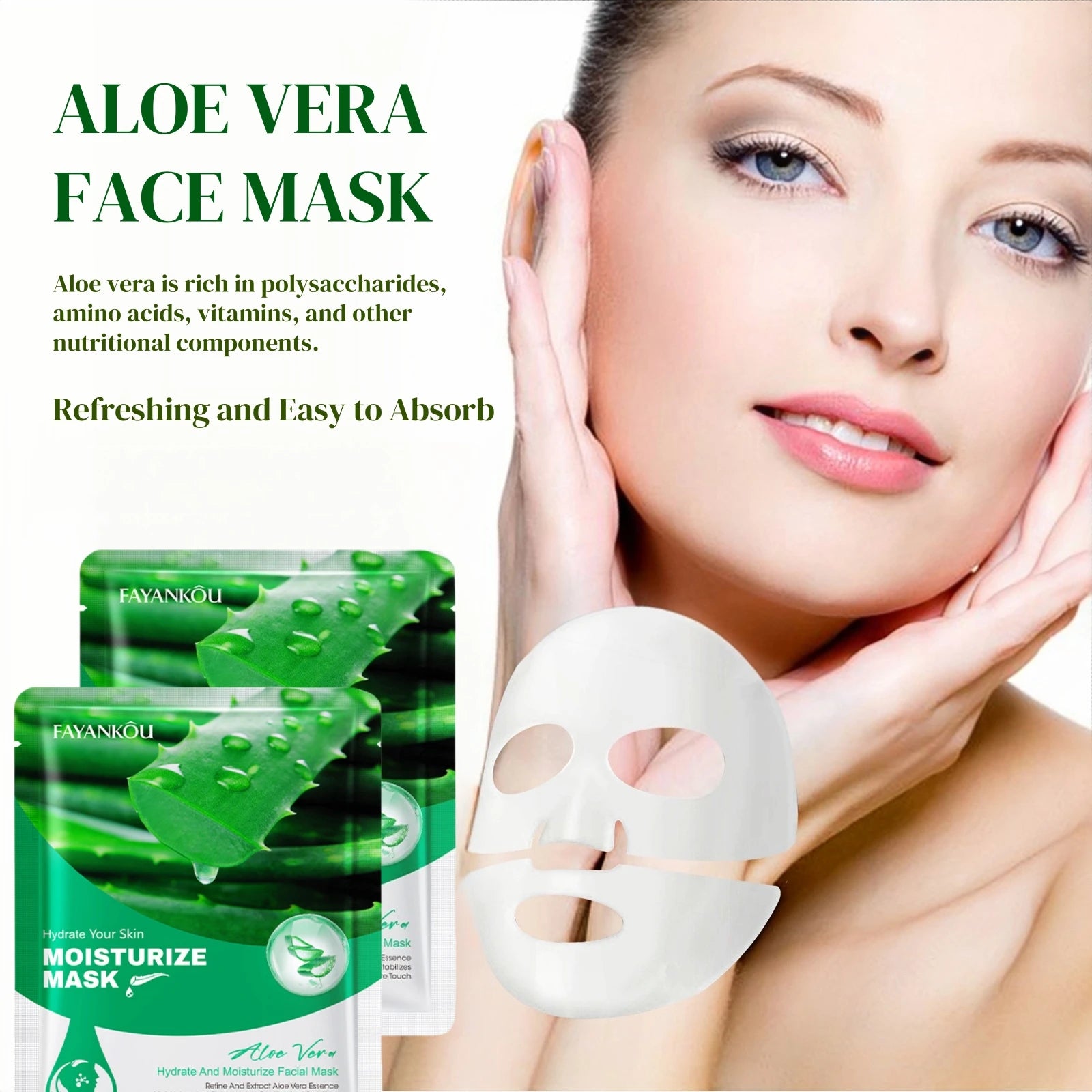 Aloe Vera Hydrating Facial Sheet Mask for Soothing Skincare - 2