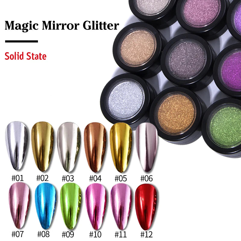 Chrome Mirror Effect Metallic Nail Art Glitter Powder