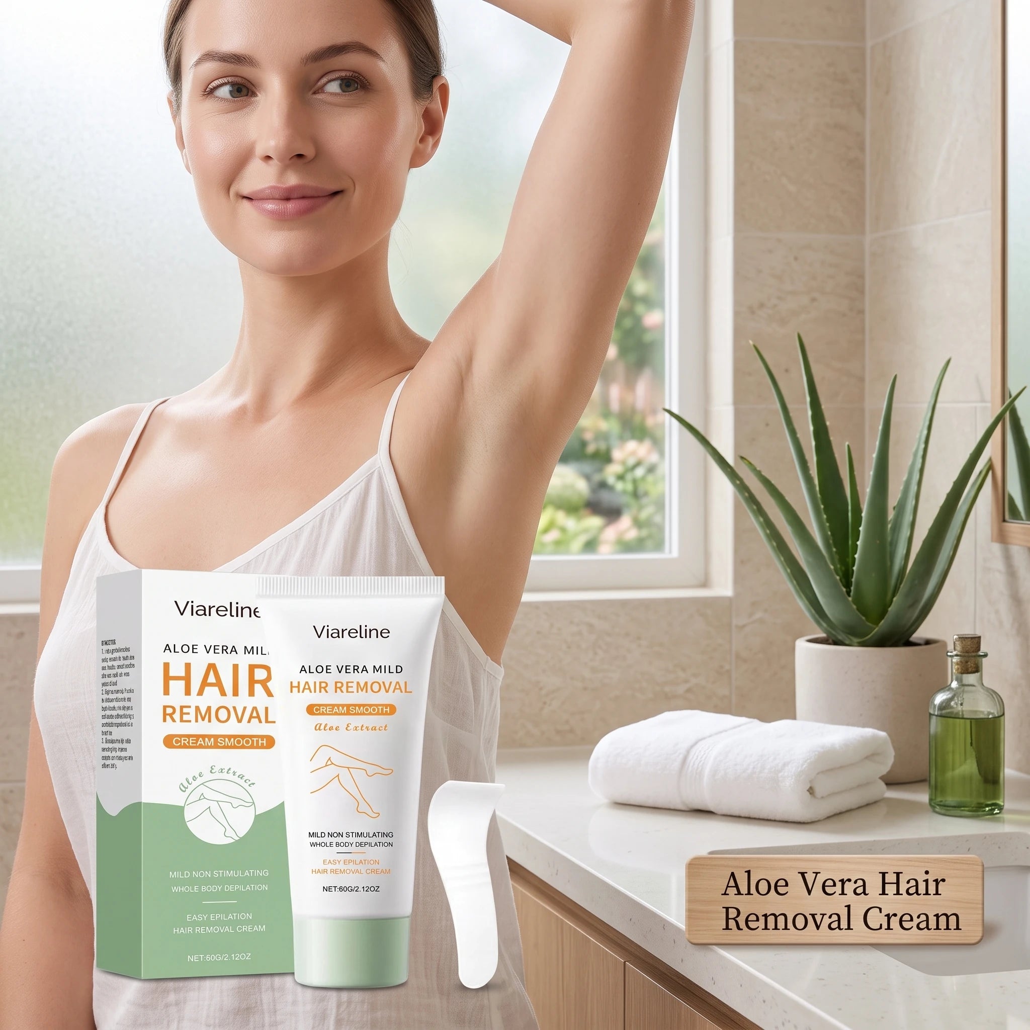 Painless Aloe Vera Hair Removal Cream for Smooth Skin - 6