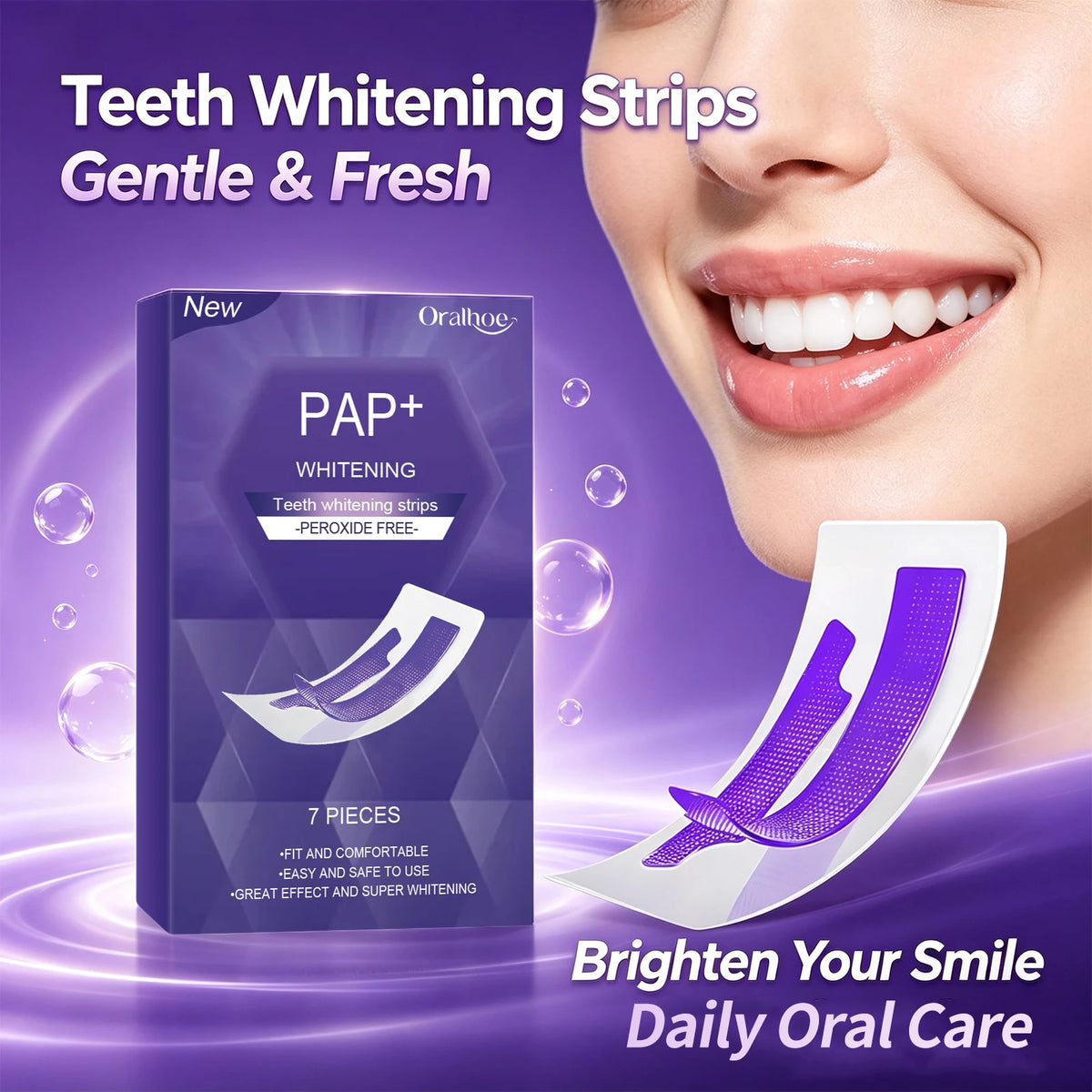 Peroxide-Free Teeth Whitening Strips