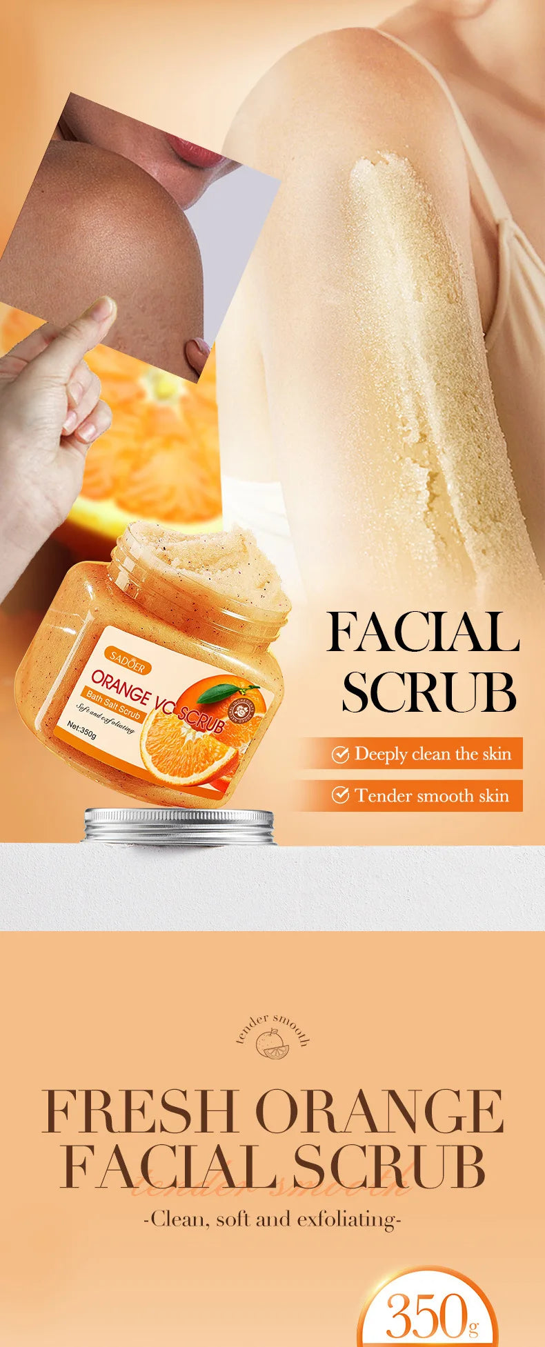 Exfoliating Body Bath Salt Scrub for Smooth Radiant Skin