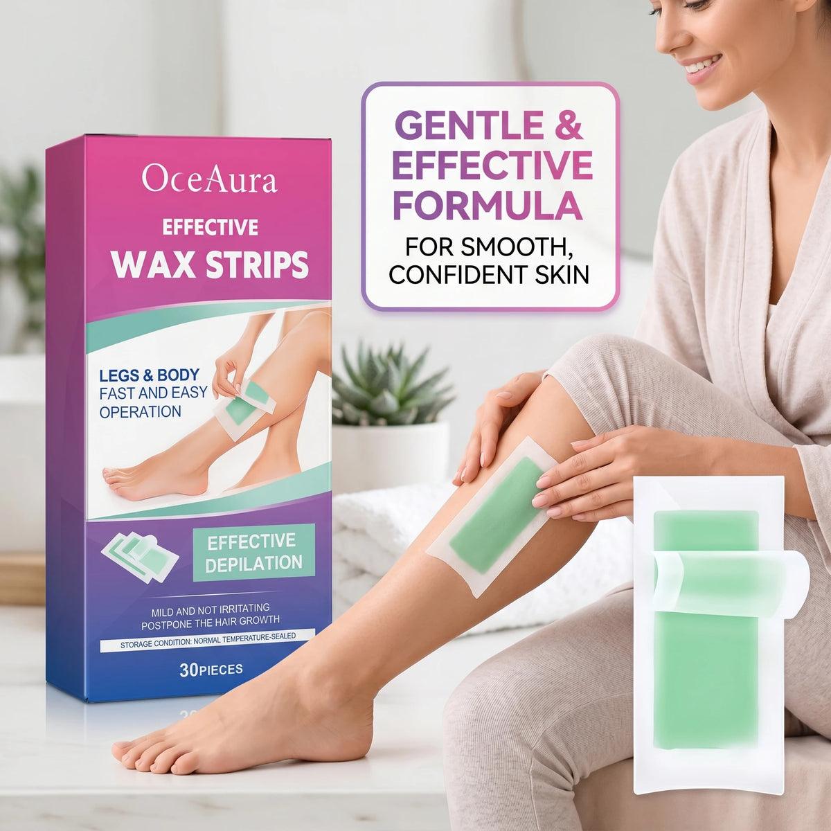 Gentle Full-Body Hair Removal Wax Strips