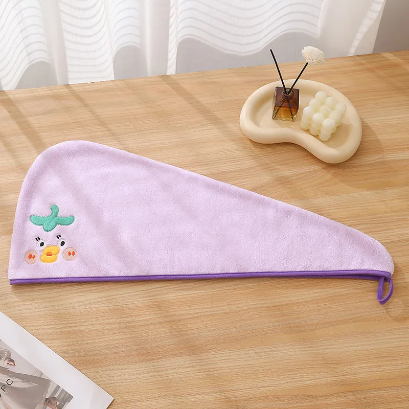 Cute Cartoon Quick-Dry Hair Towel Wrap for Women