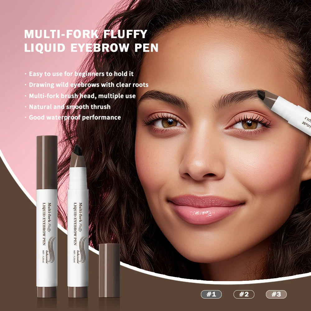 Waterproof Multi-Fork Liquid Eyebrow Pen