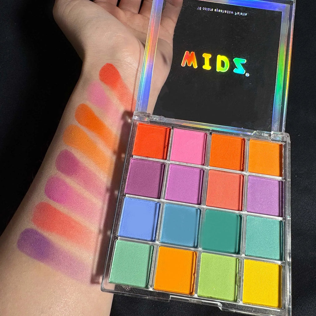 16-Color Waterproof Eyeshadow Palette for Vibrant Eye Makeup