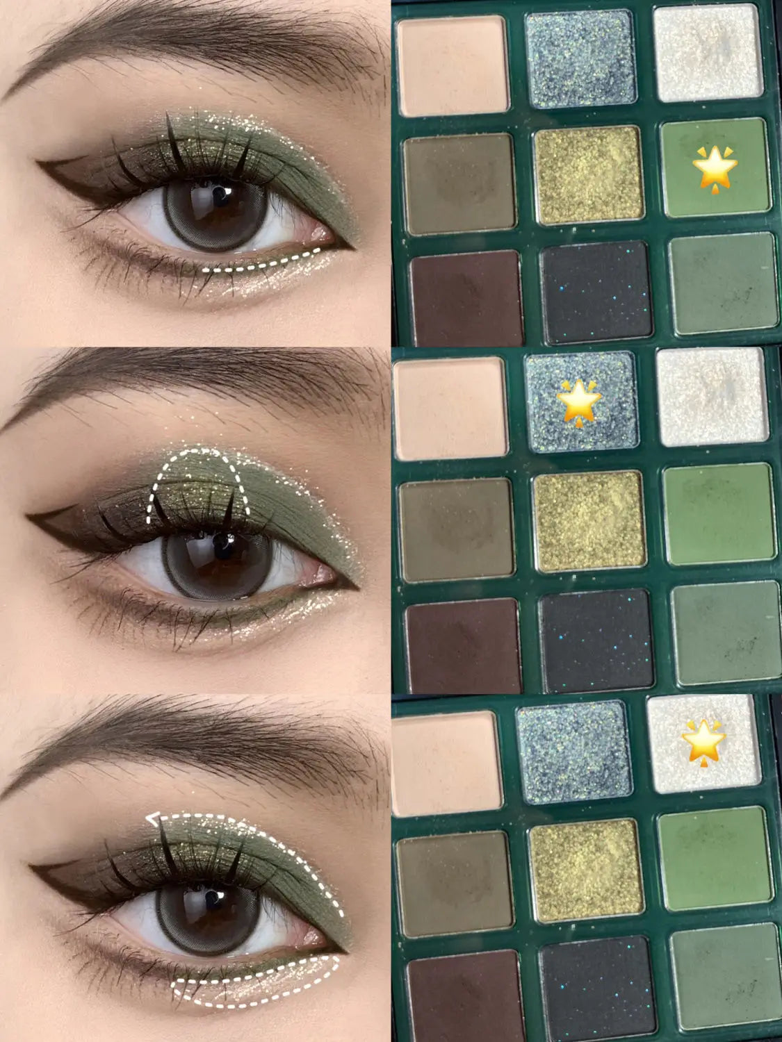 9-Color Olive Green Smokey Eyeshadow Palette - 12