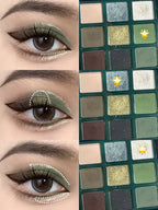 9-Color Olive Green Smokey Eyeshadow Palette