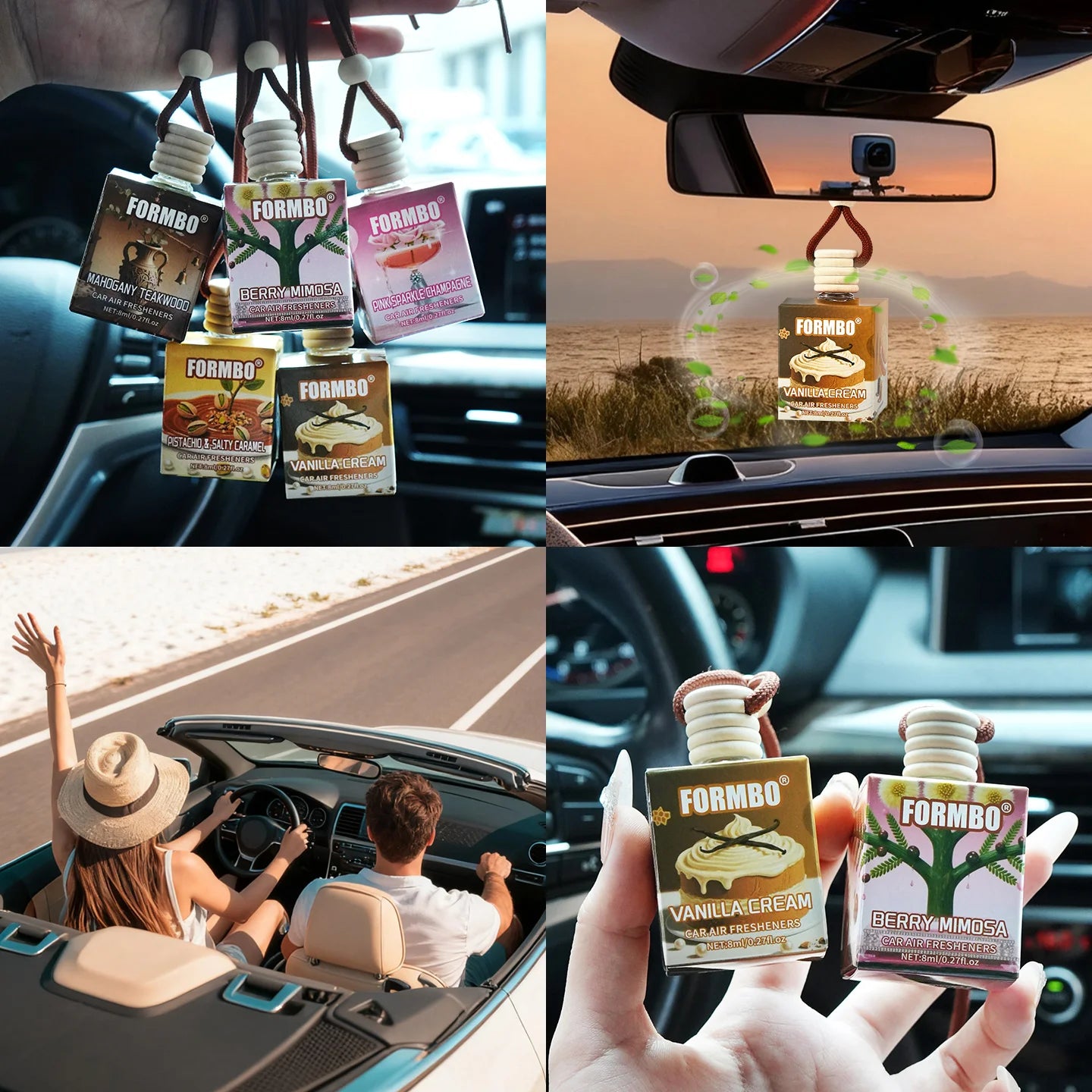 Long-Lasting Hanging Car Air Freshener Set - 2