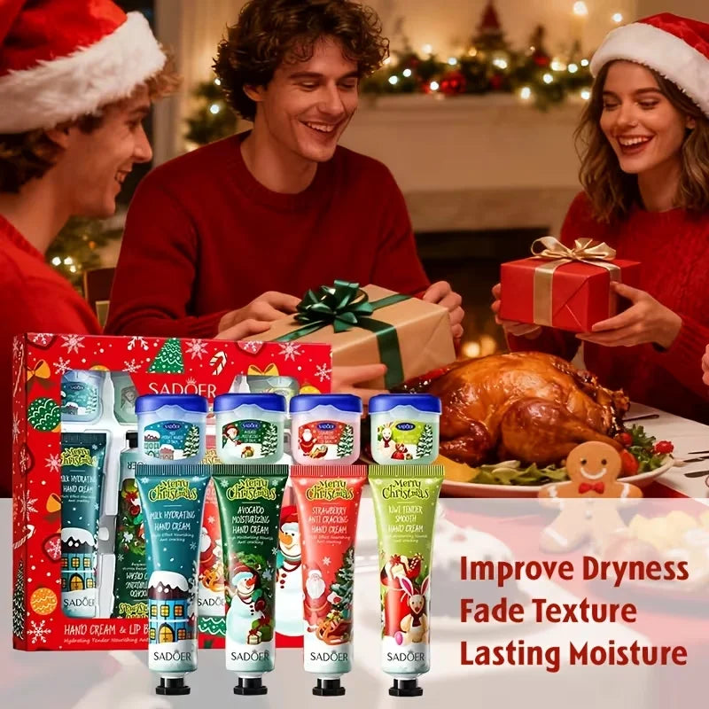 Christmas Moisturizing Hand Cream and Lip Balm Gift Set