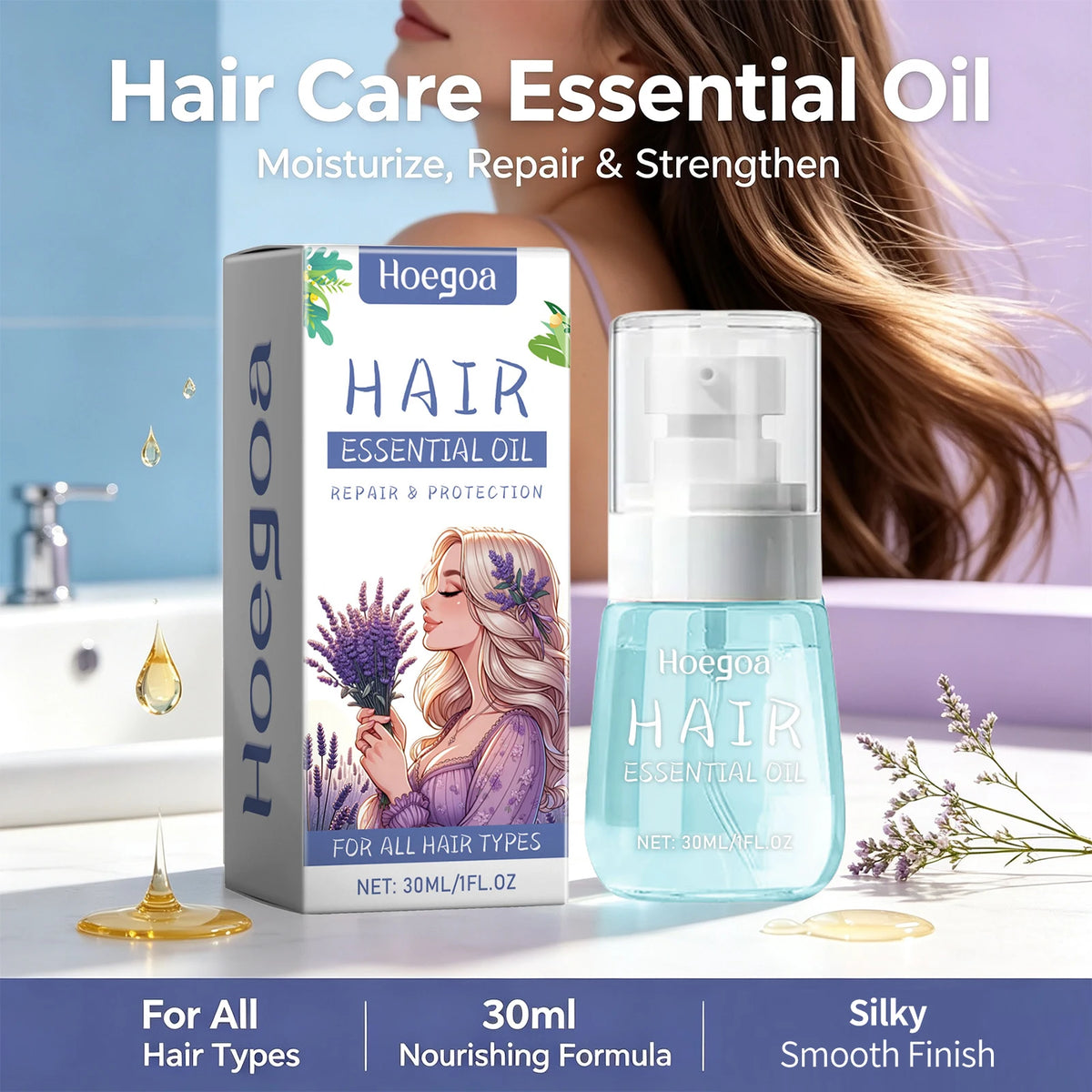 Lavender Hair Repair and Frizz Control Oil