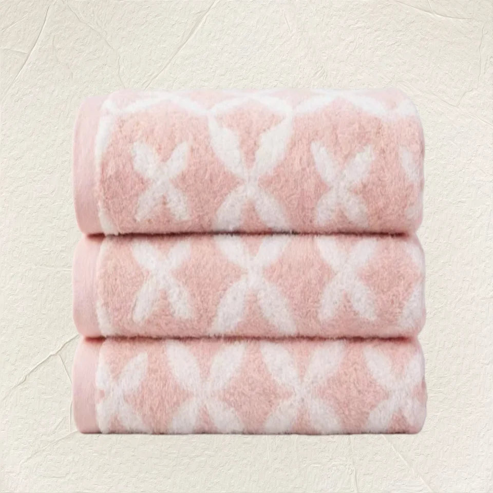3-Piece Soft Absorbent Cotton Jacquard Bath Towel Set