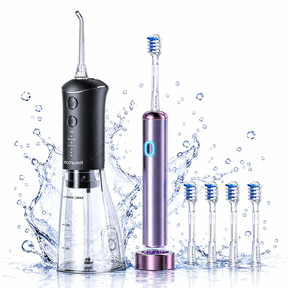 Portable Sonic Electric Toothbrush and Water Flosser Oral Care Set