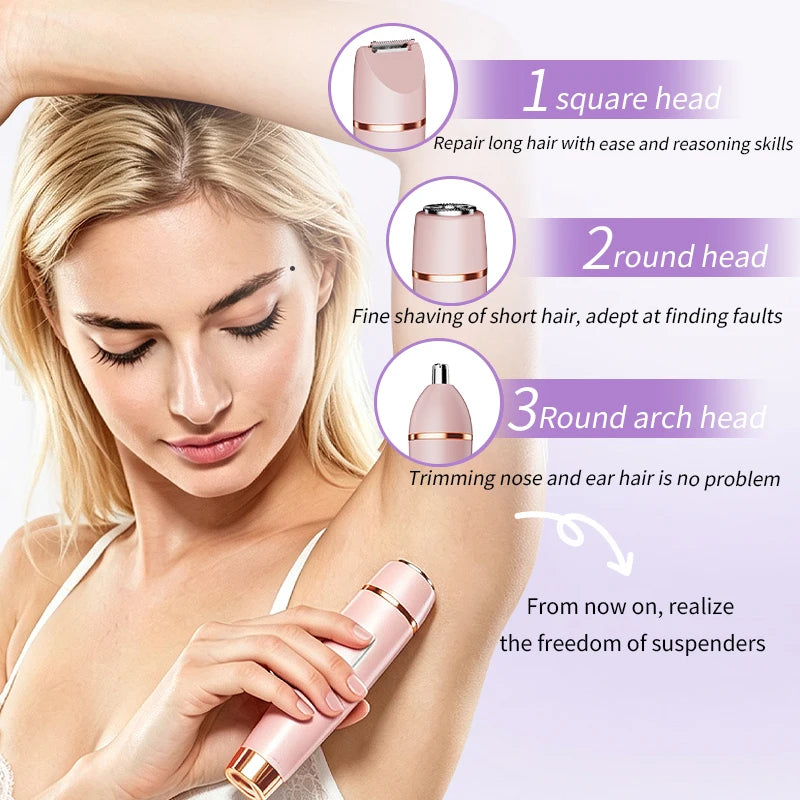 3-in-1 Waterproof Electric Shaver and Trimmer for Women - 4