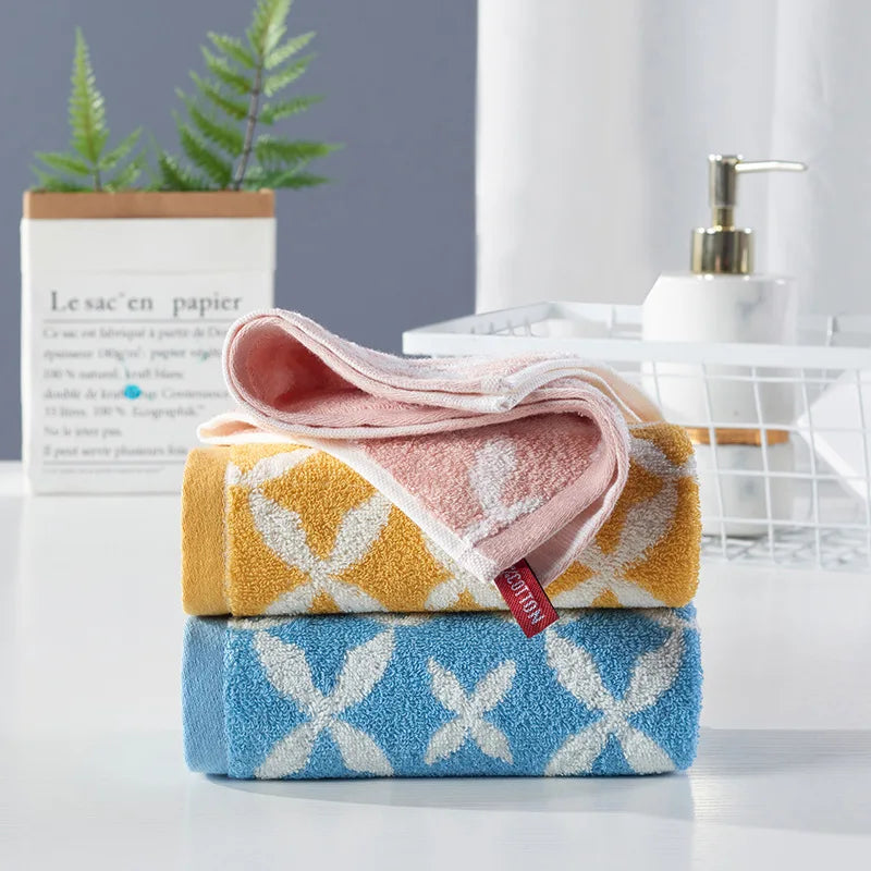 3-Piece Soft Absorbent Cotton Jacquard Bath Towel Set