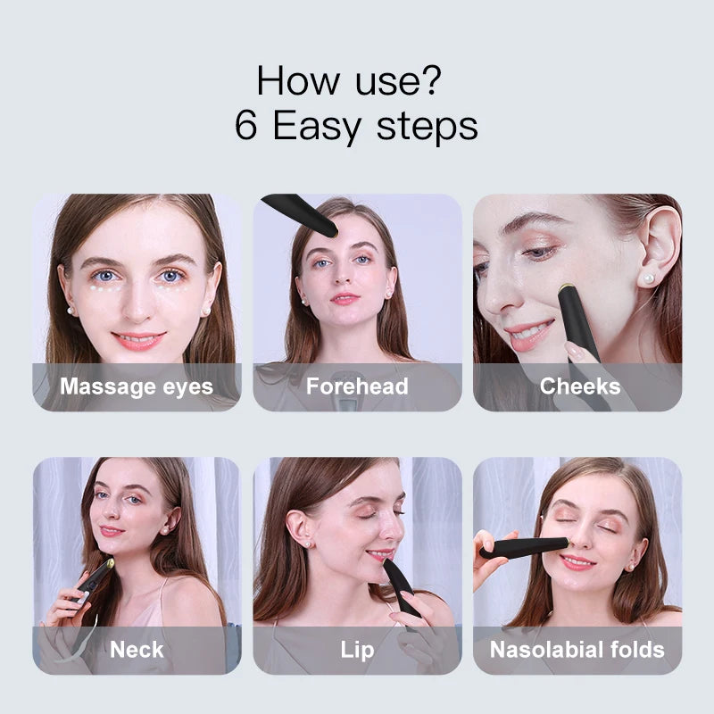 3-in-1 LED Vibrating Eye and Face Rejuvenation Wand