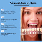 Adjustable Snap-On Cosmetic Dentures for Instant Perfect Smile