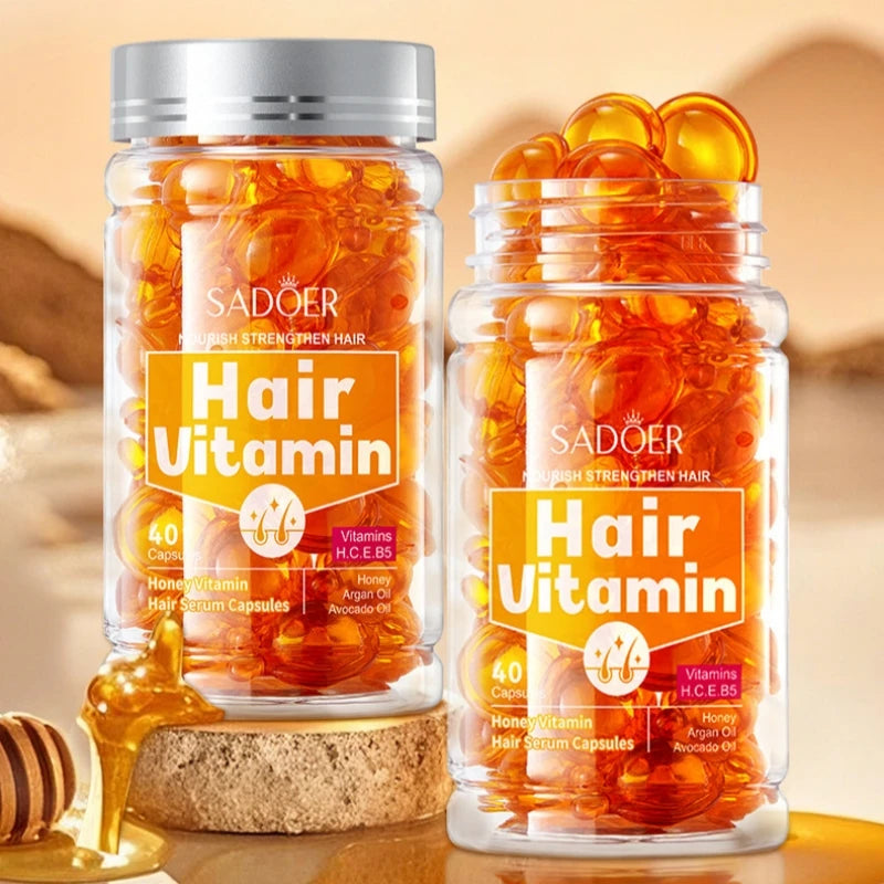 Hair Repair Vitamin Serum Capsules for Smooth Frizzy Hair