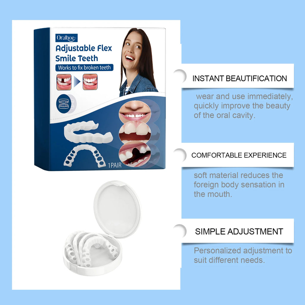 Adjustable Snap-On Cosmetic Dentures for Instant Perfect Smile