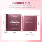 4-Color Matte Blush Palette with Soft Makeup Brush