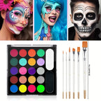 22-Color Professional Neon Face and Body Paint Palette