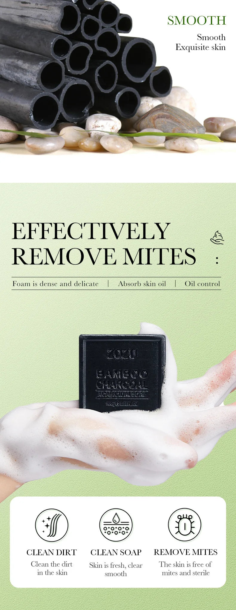 Deep Cleansing Bamboo Charcoal Soap for Clear Radiant Skin - 11