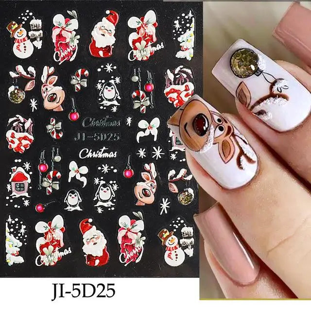 Festive Christmas Holiday Nail Art Decals - 44