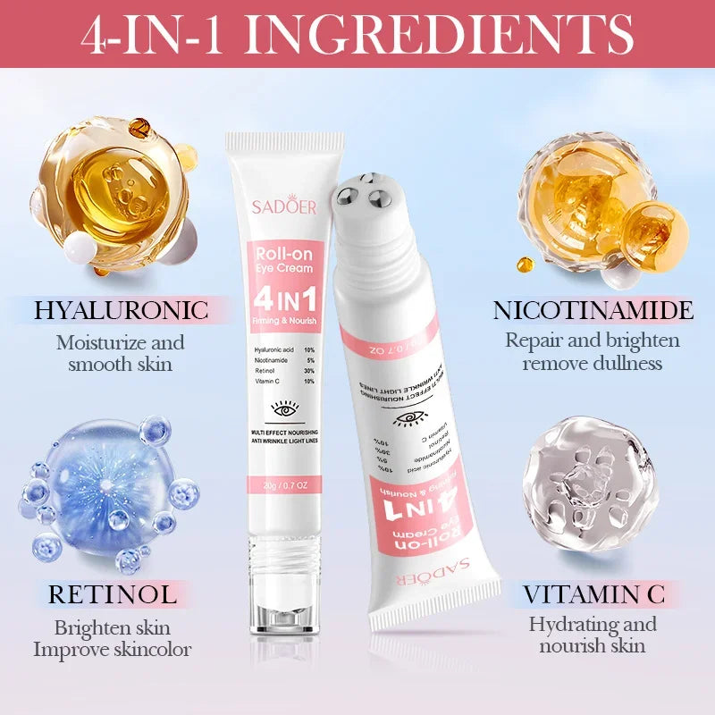 Retinol Anti-Aging Roll-On Eye Cream for Dark Circles