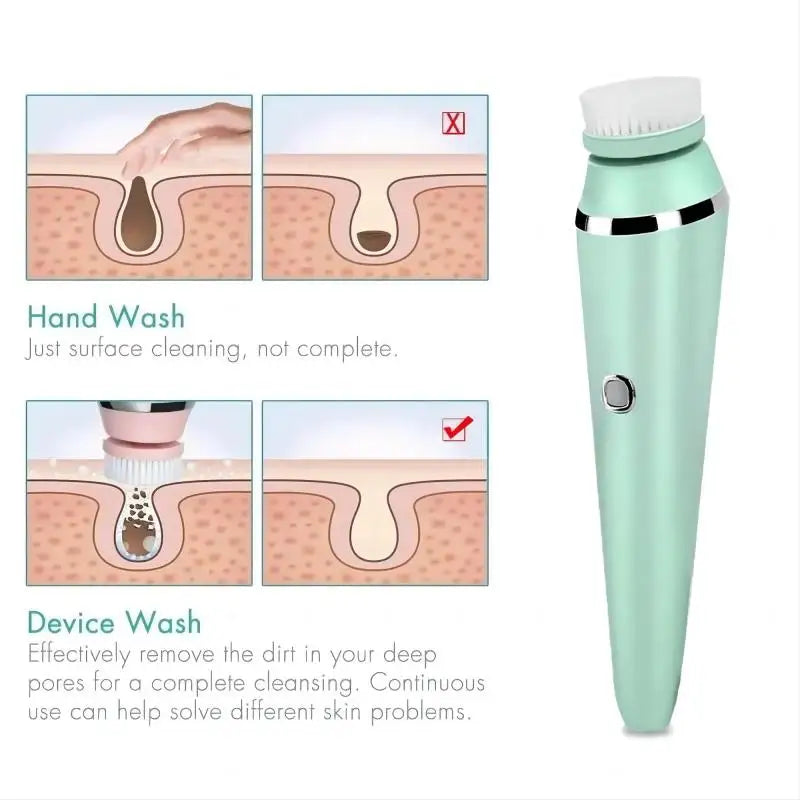 4-in-1 Electric Facial Cleansing Brush and Massager
