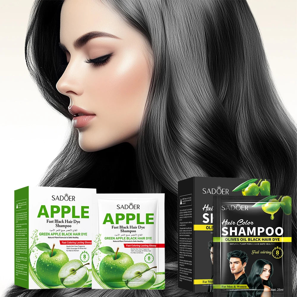 Instant Black Hair Dye Shampoo for Gray Hair Coverage